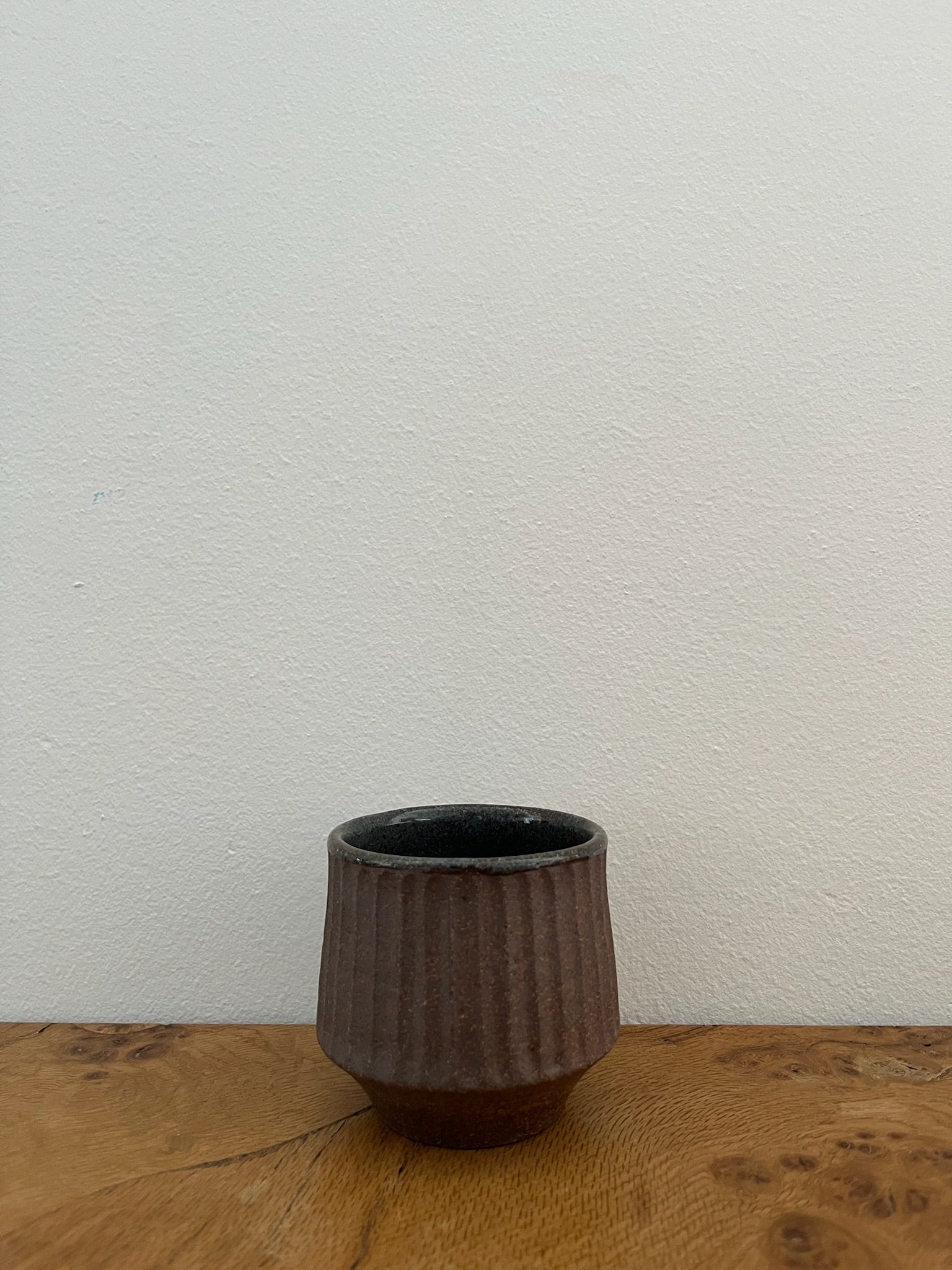 Hand-Thrown Fluted Ceramic Mug