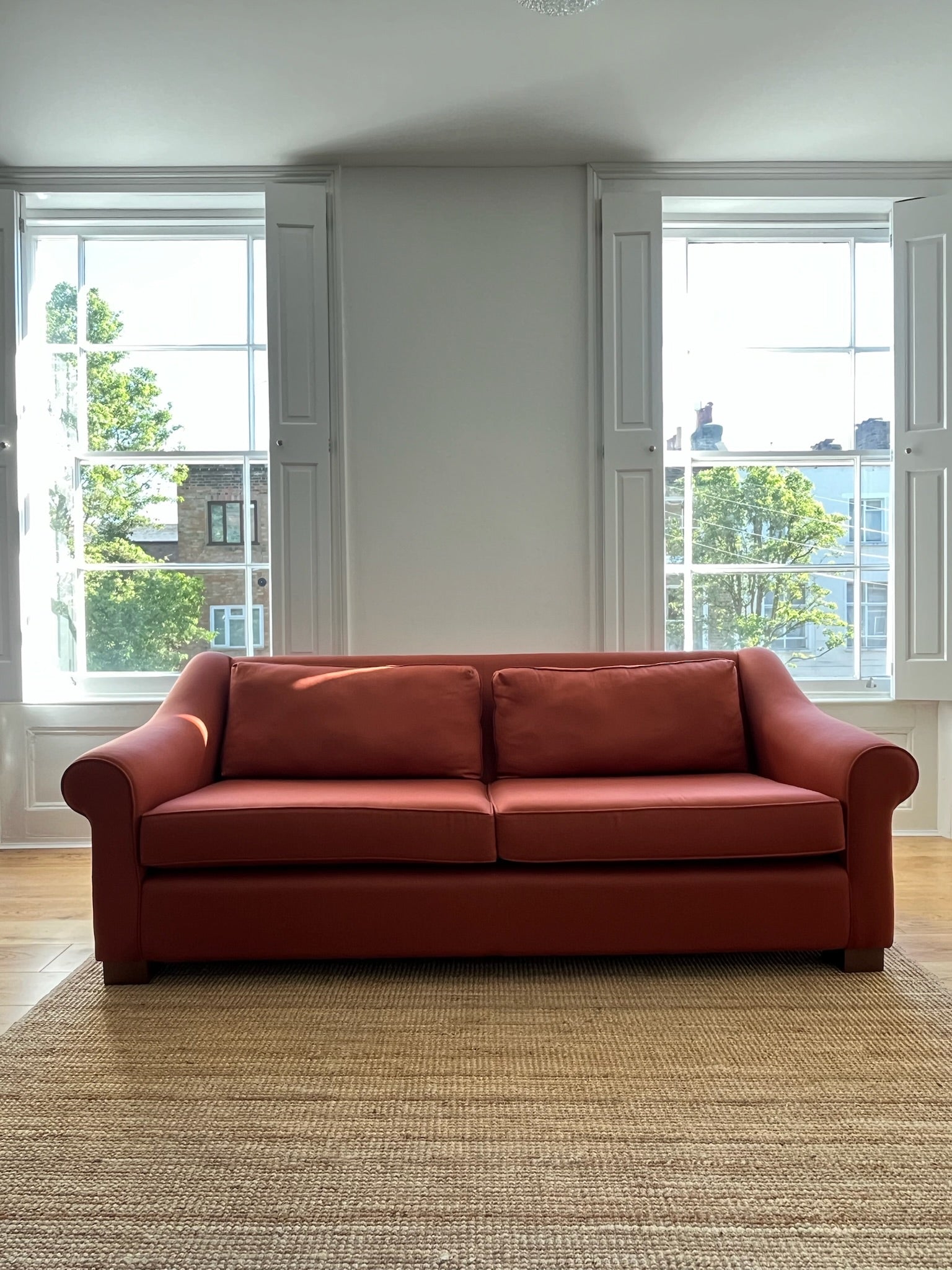 Handmade Sofa Upholstered in Rose Uniacke Spice fabric