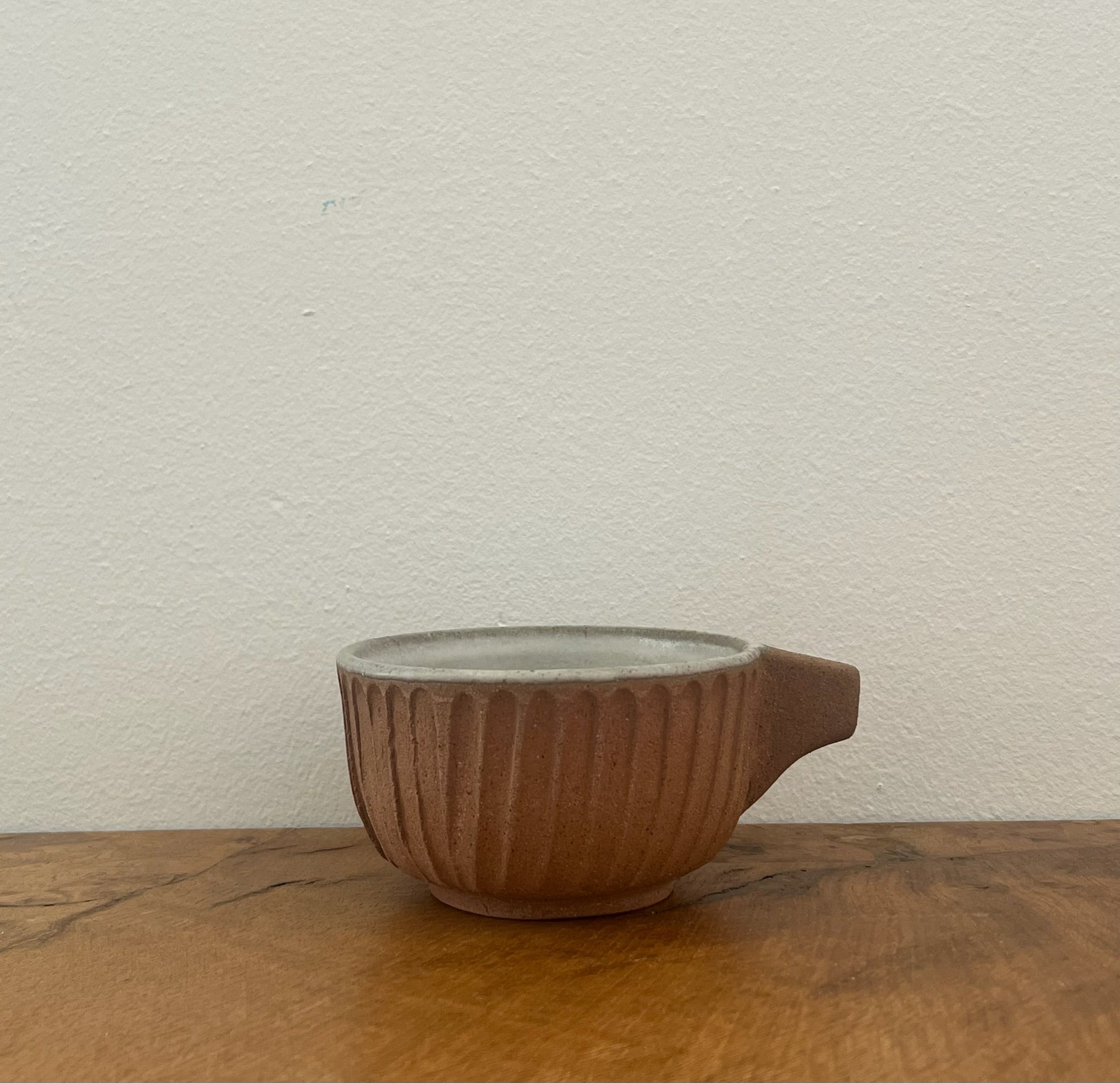 Hand-Thrown Fluted Ceramic Mug