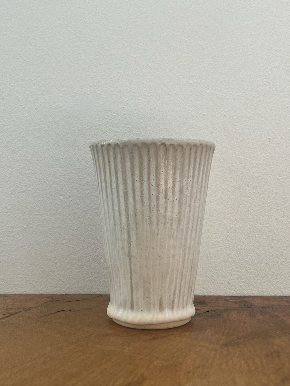 Hand-Thrown Fluted Ceramic Mug