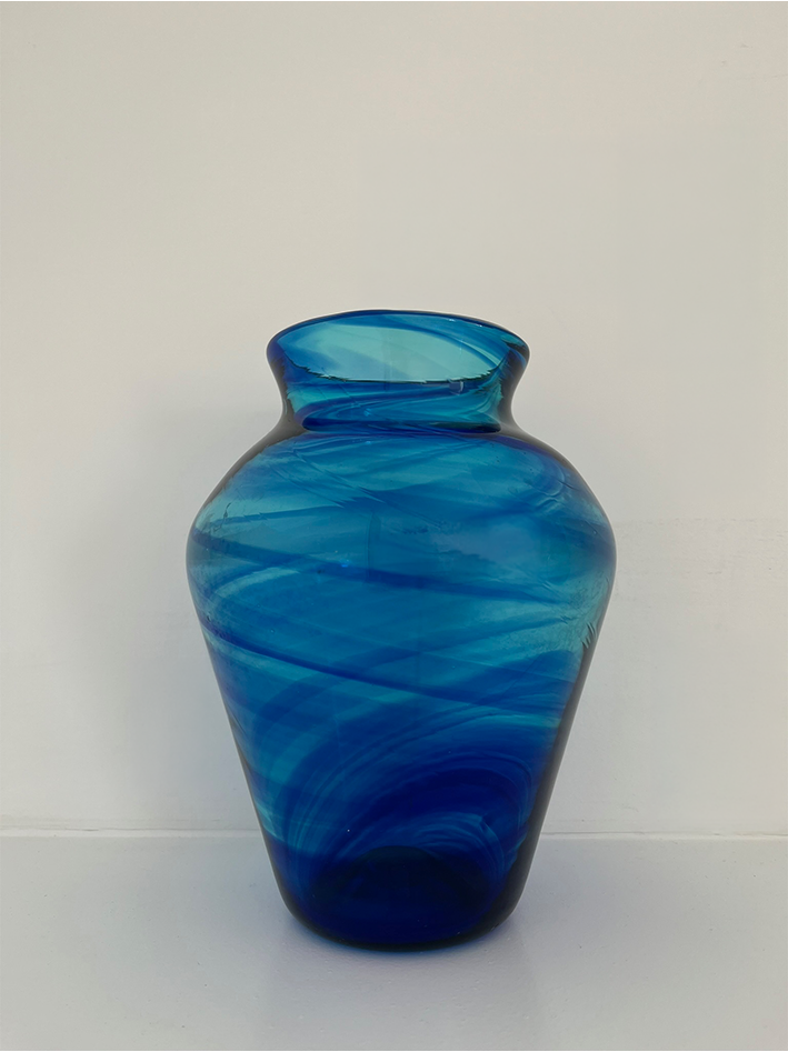 Handblown Blue Glass Vase