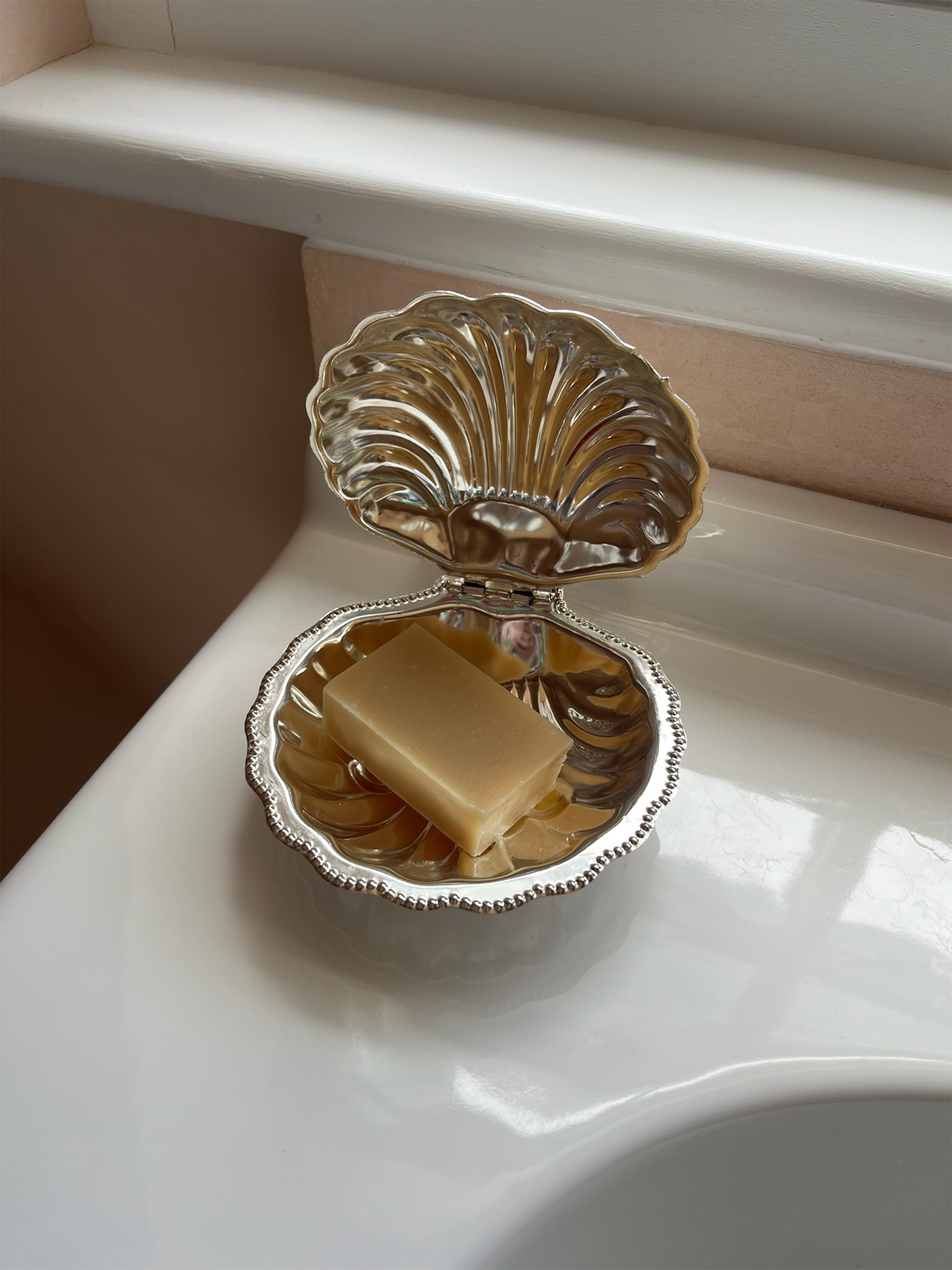 Silver-Plated Shell Box