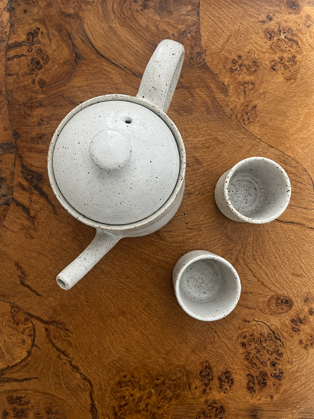 Speckled Ceramic Tea set with two cups included