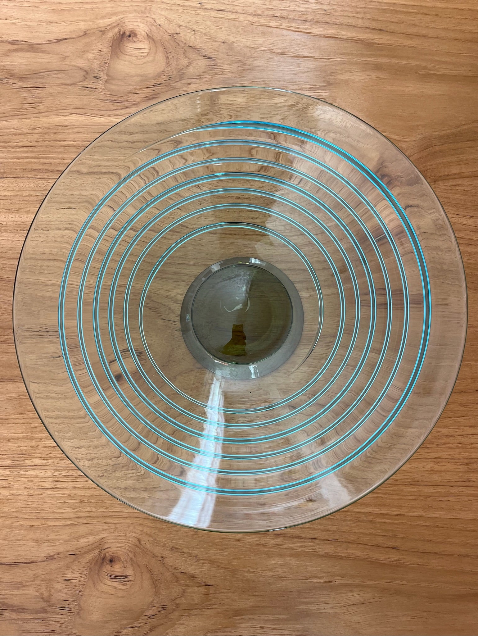 Vintage Smoked Glass Pedestal Fruit Bowl