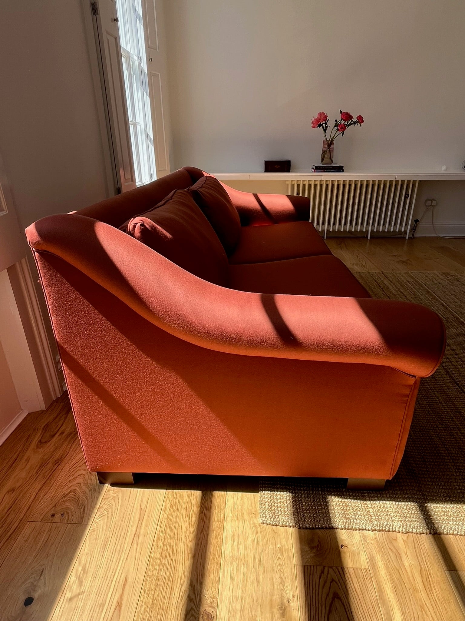 Handmade Sofa Upholstered in Rose Uniacke Spice fabric