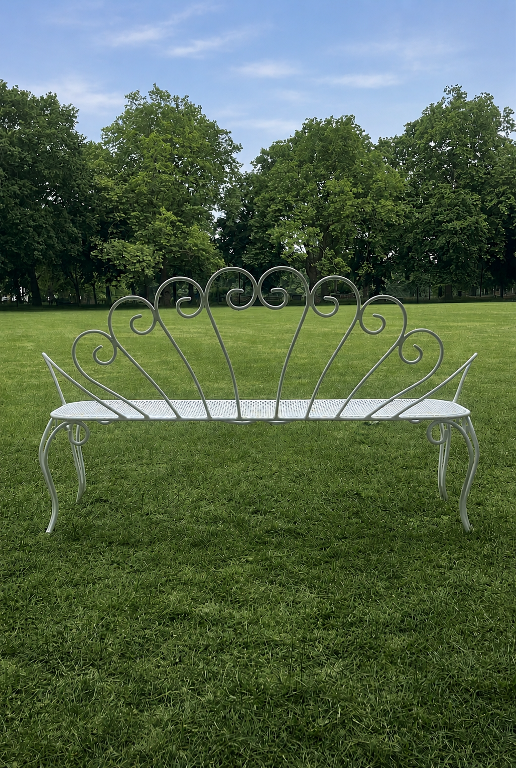 Antique Metal Garden Dining Set - including a bench