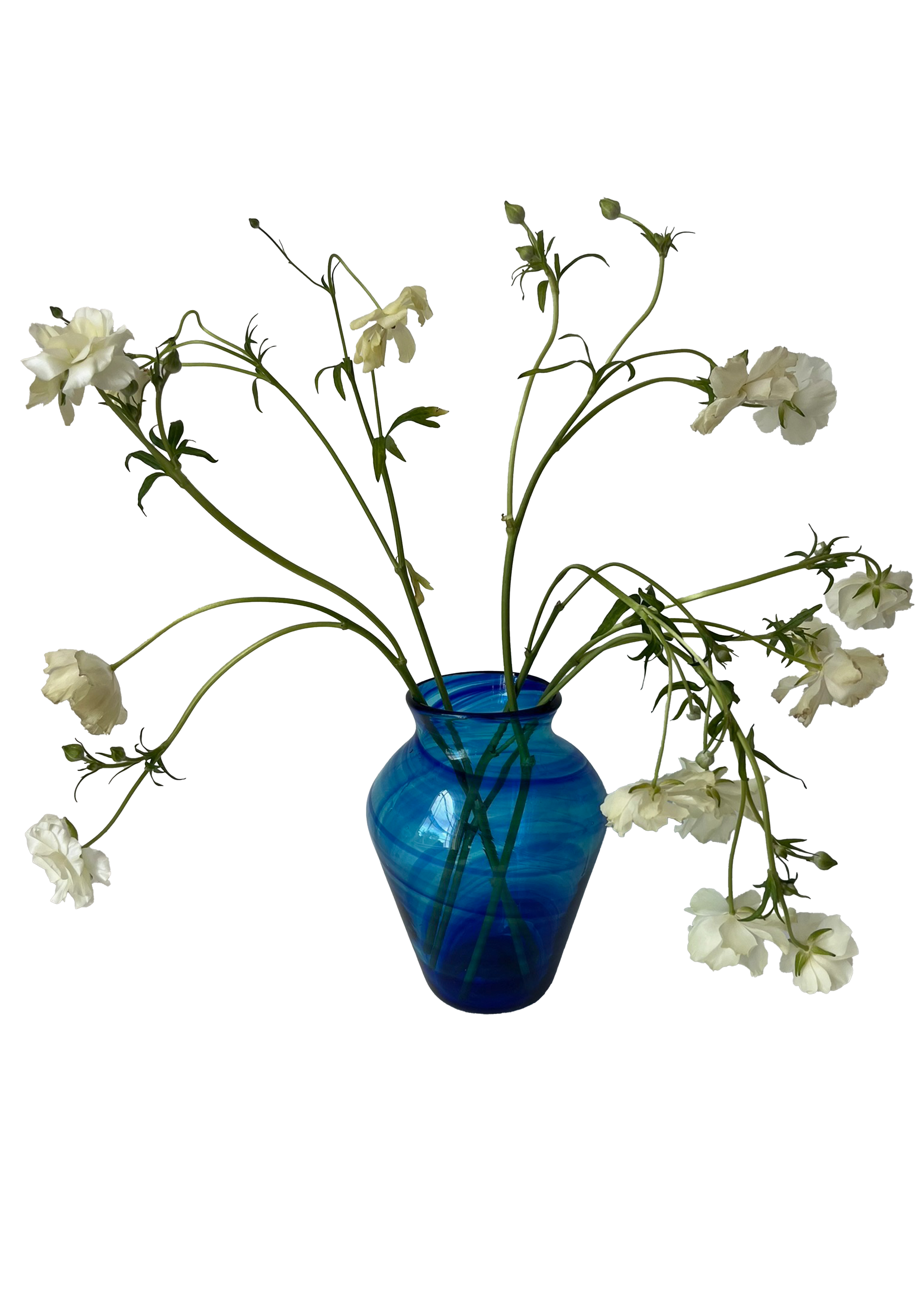 Handblown Blue Glass Vase