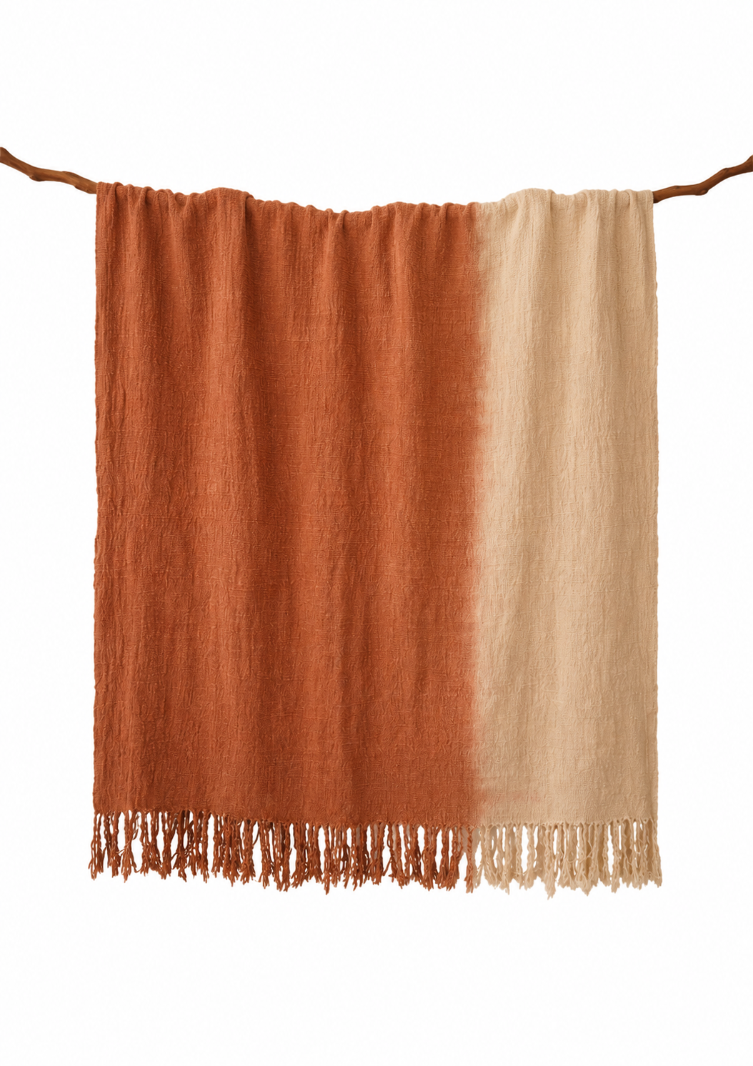 Pink Natural-Dyed Ombre Throw Blanket