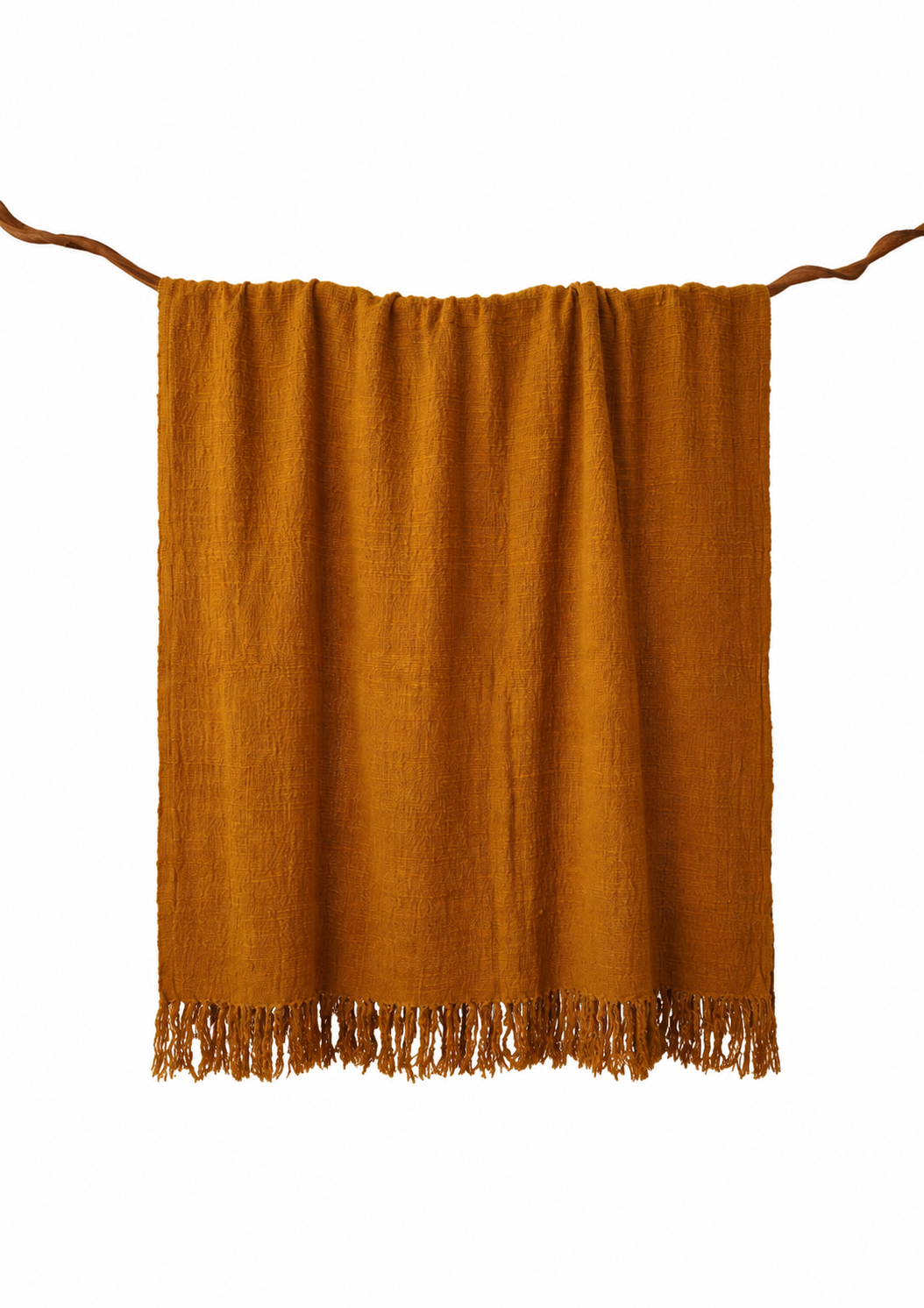 Yellow Natural-Dyed Vibrant Throw Blanket