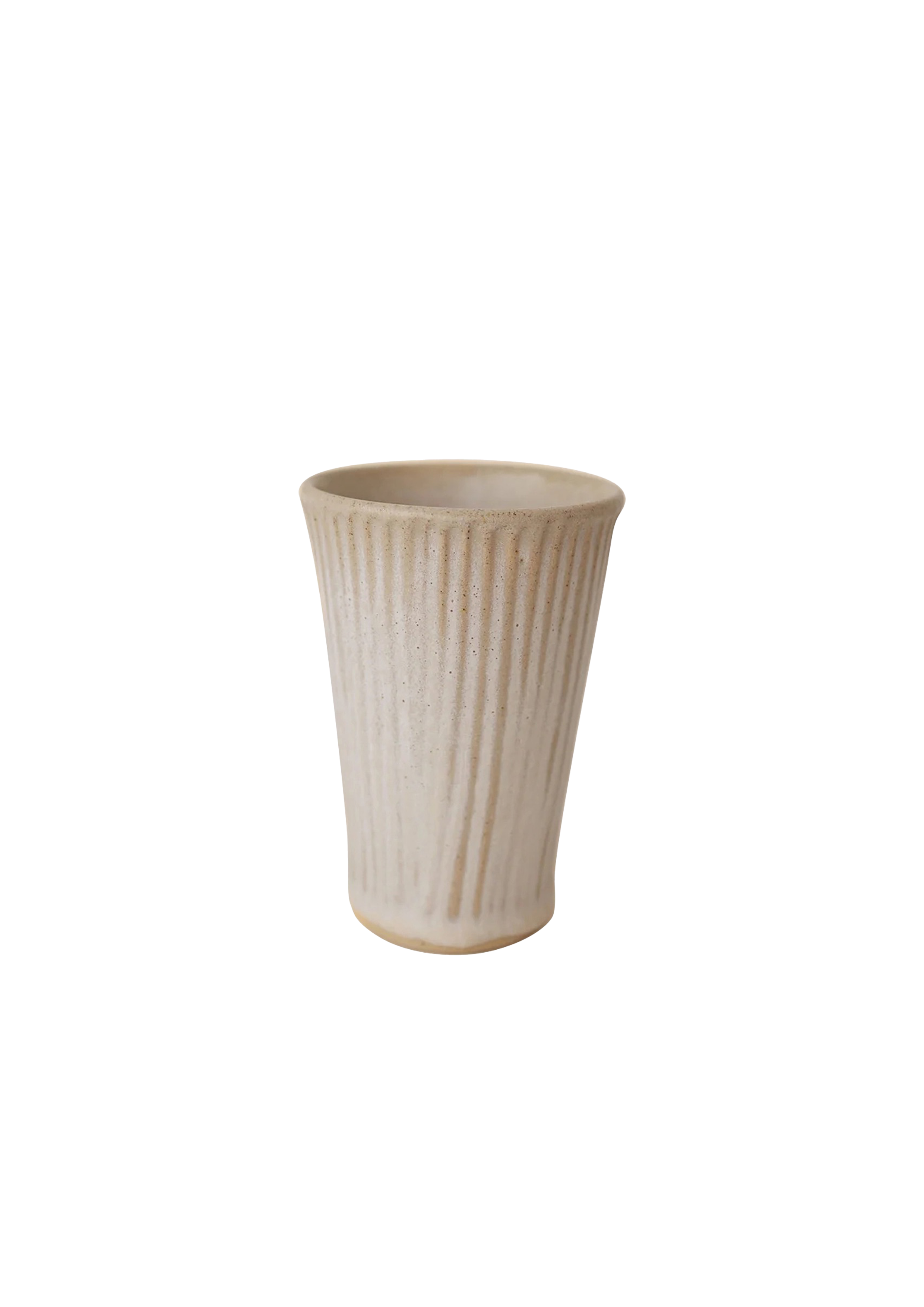 Hand-Thrown Fluted Ceramic Mug