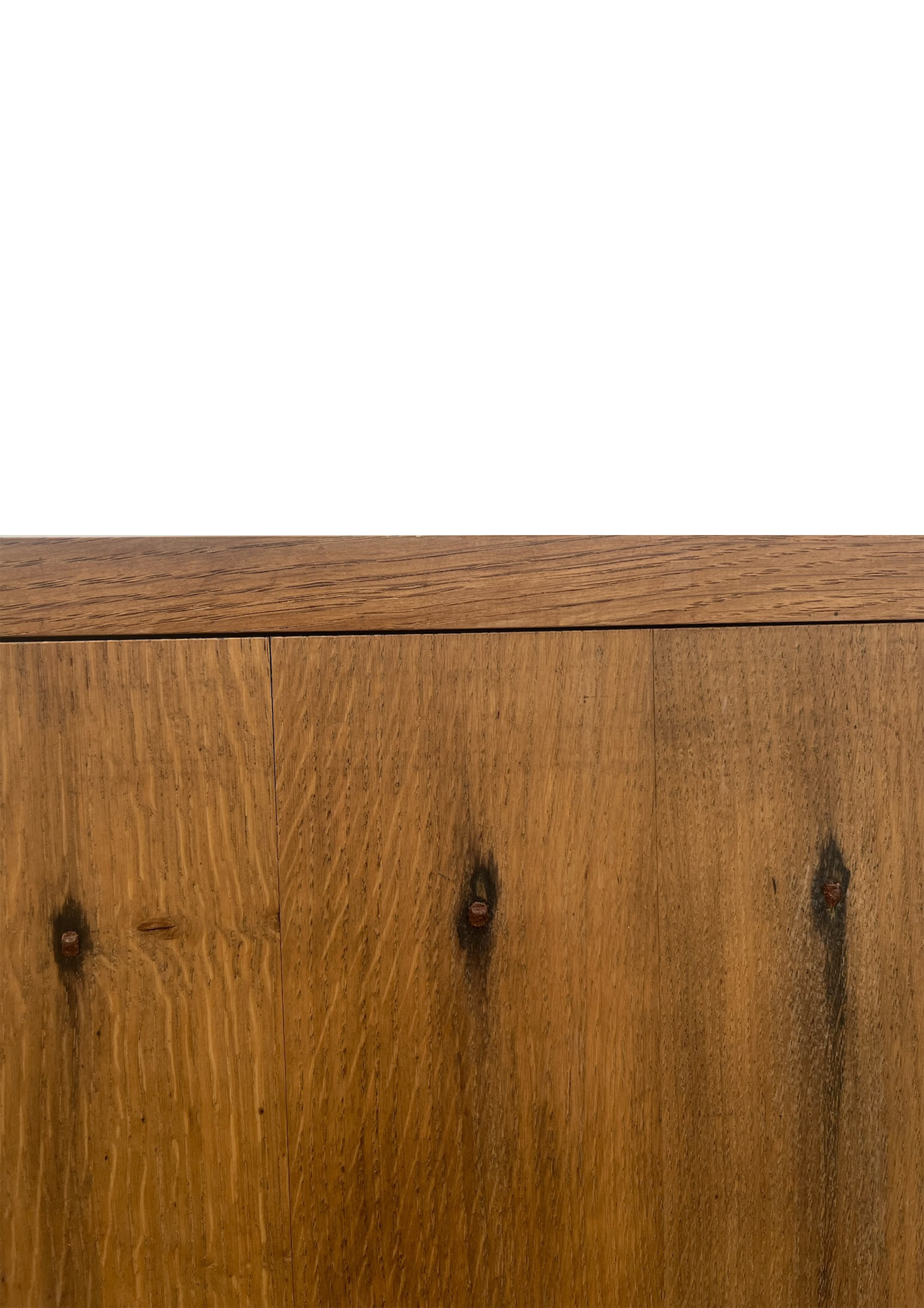 Handcrafted Solid Wood Bedside Table with Oxidised Nail Detail