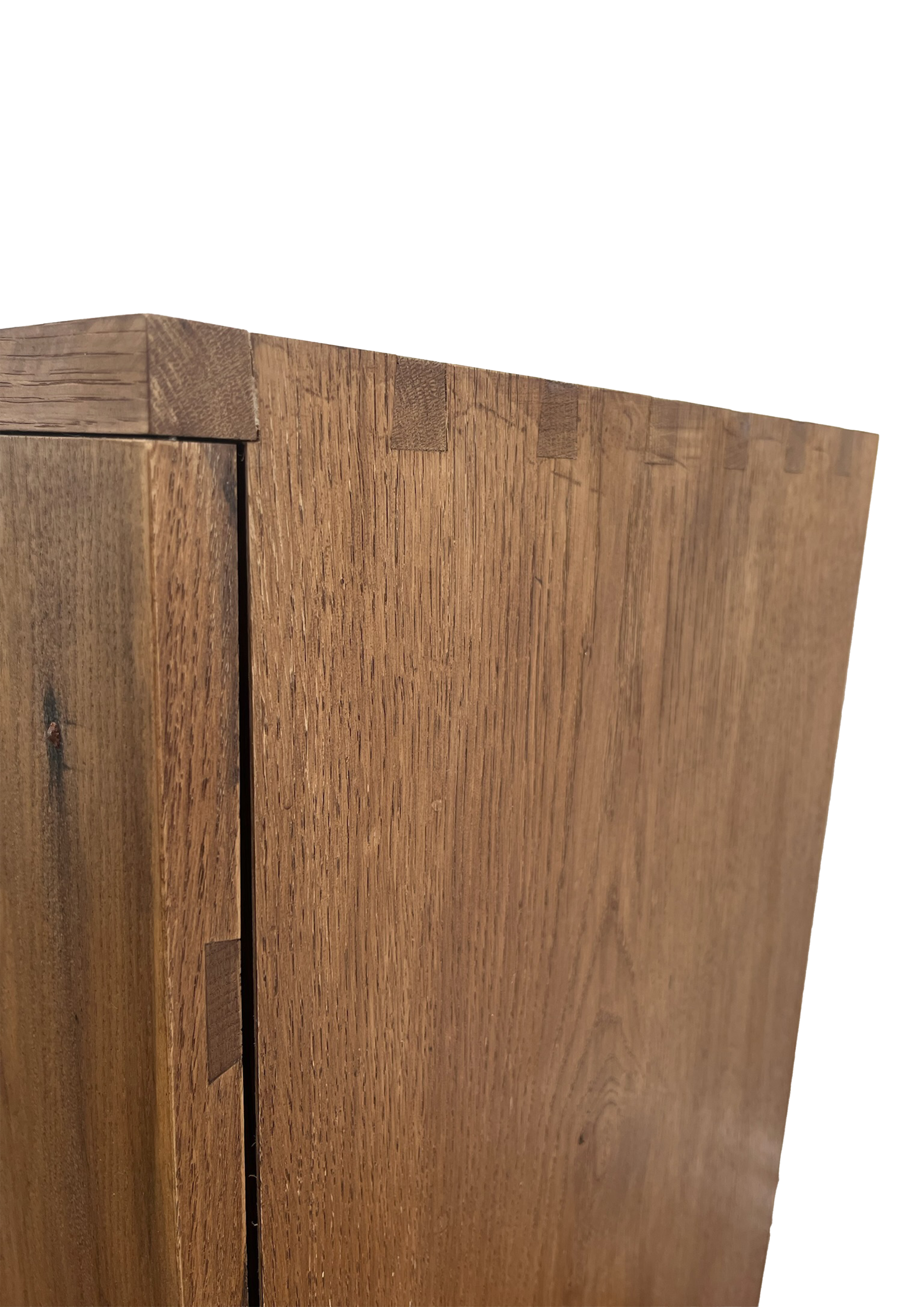 Handcrafted Solid Wood Bedside Table with Oxidised Nail Detail