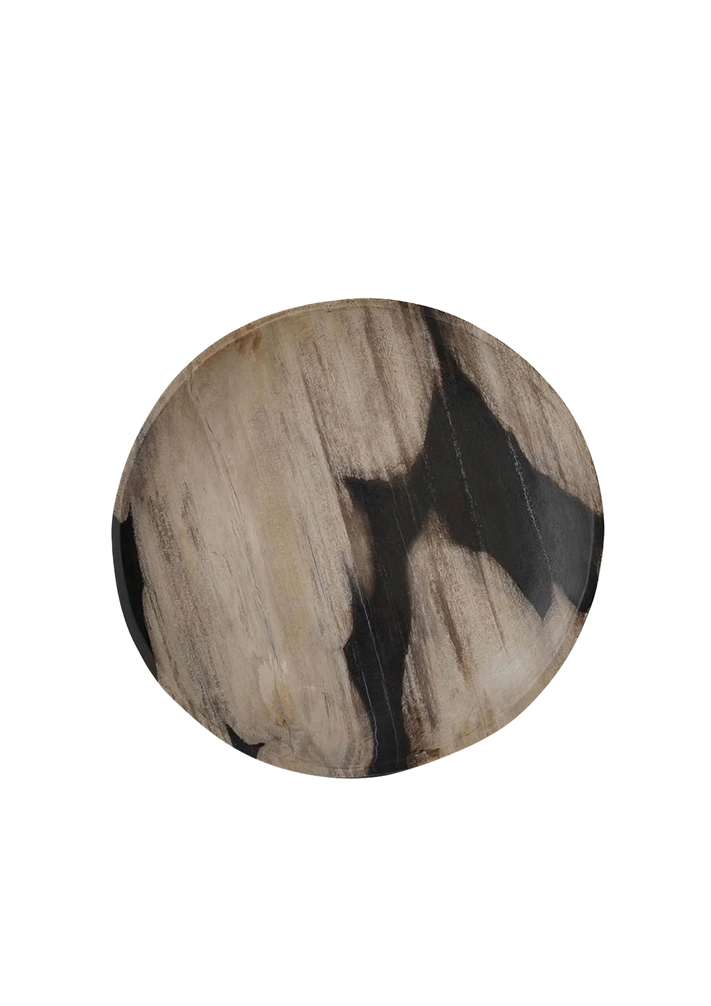 Black & White Abstract Petrified Wood Tray