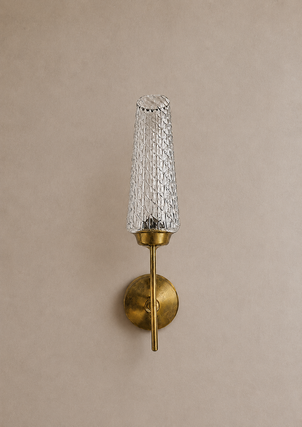 Brass and Cut Glass Wall Light