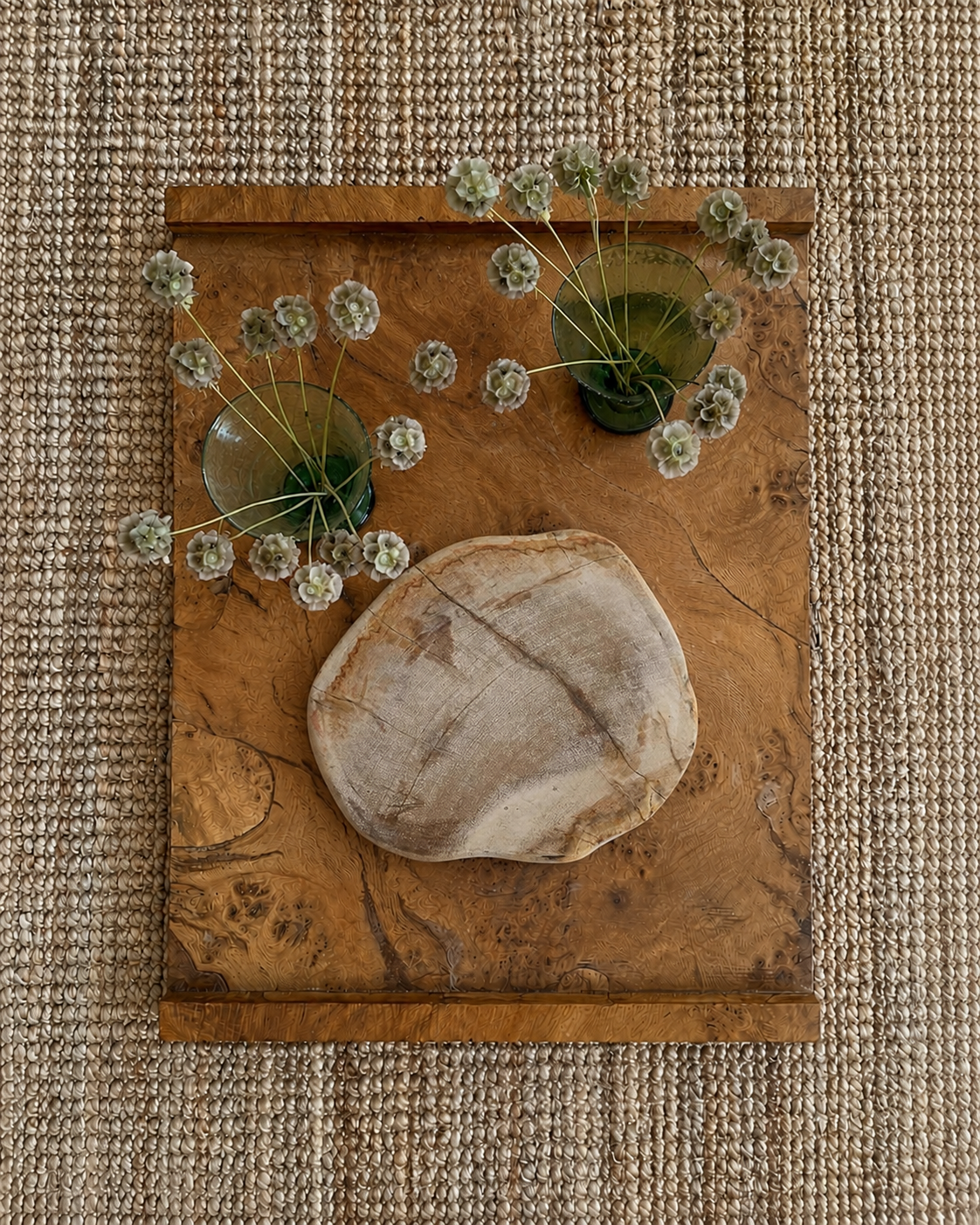 Pale Mineral Petrified Wood Tray