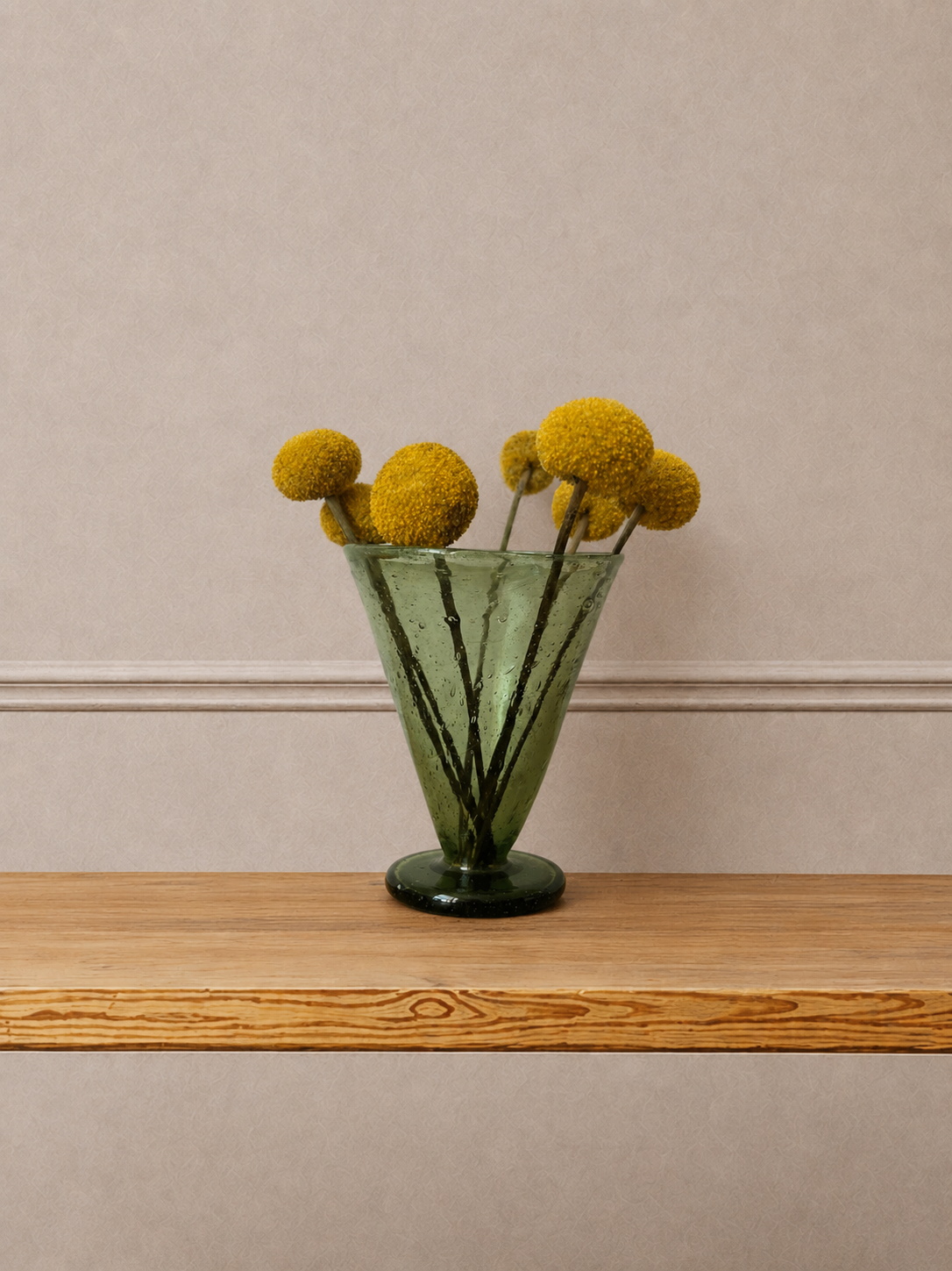 Green Fluted Glass Vase Set (Set of 3)