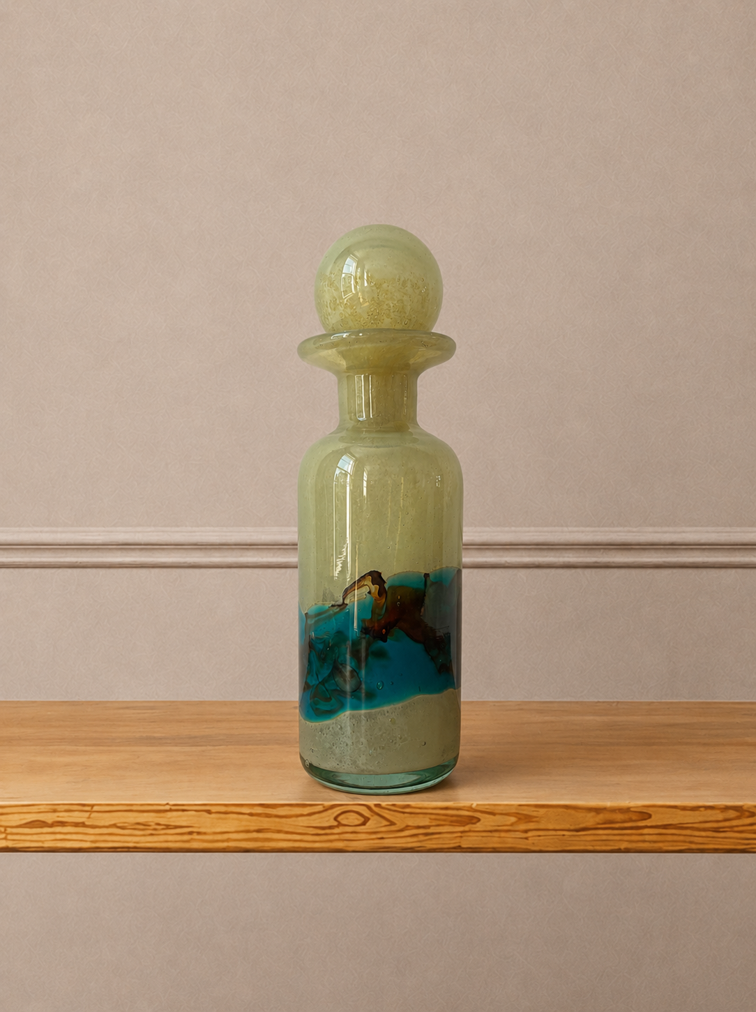 Hand-Blown Art Glass Decanter