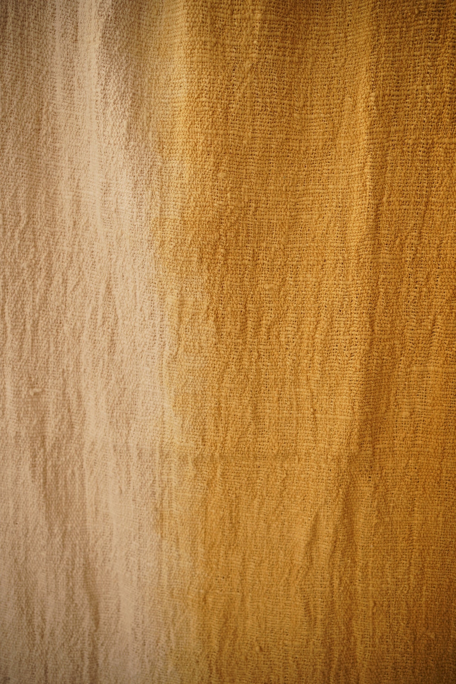 Yellow Natural-Dyed Ombre Throw Blanket