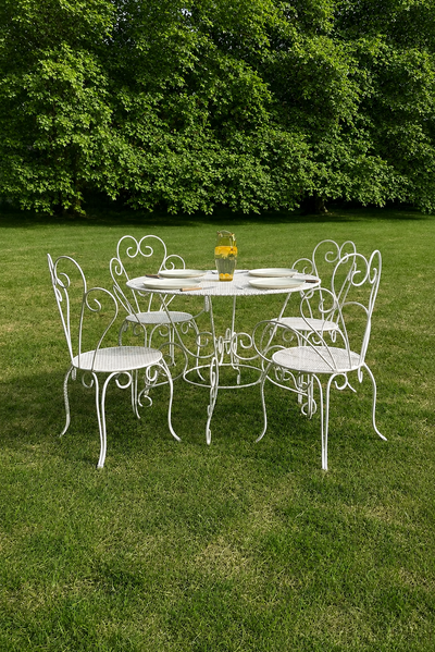 Antique Metal Garden Dining Set - including a bench