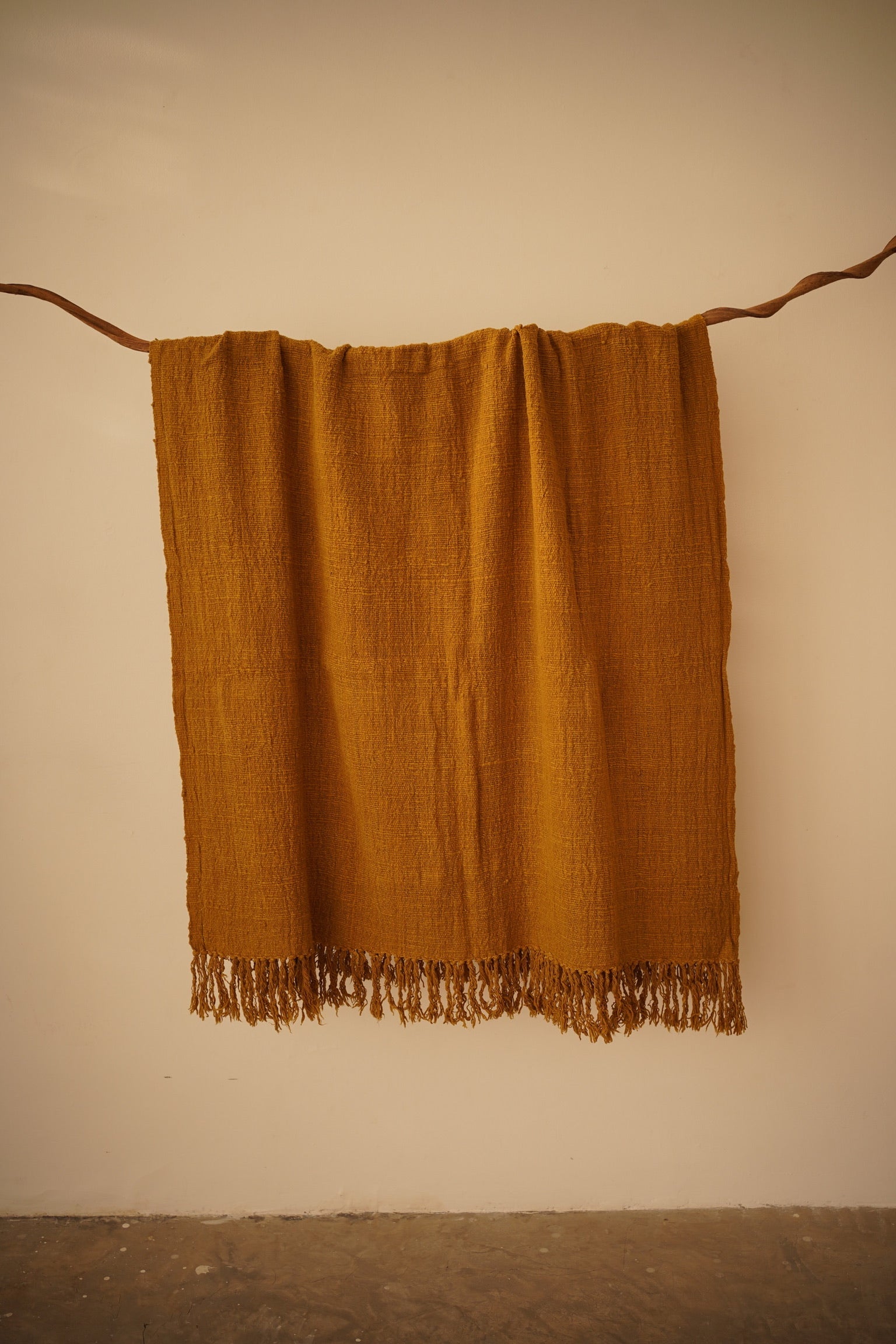 Yellow Natural-Dyed Vibrant Throw Blanket