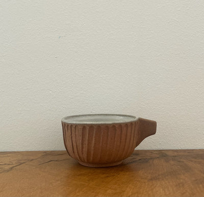 Hand-Thrown Fluted Ceramic Mug