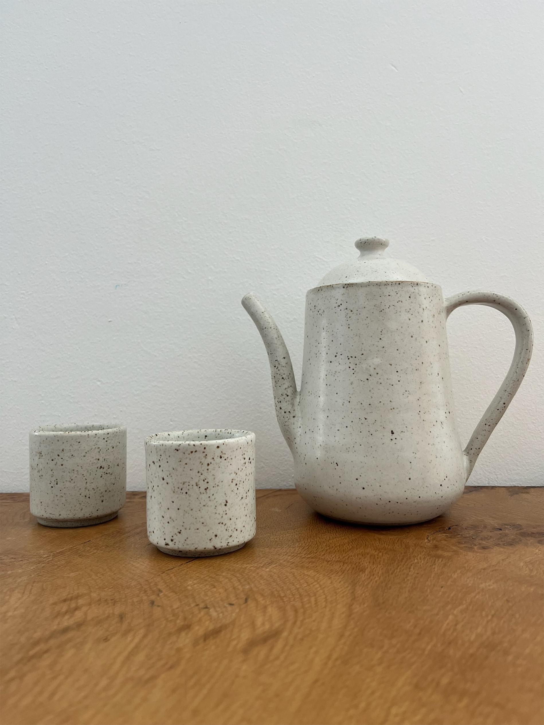Speckled Ceramic Tea set with two cups included
