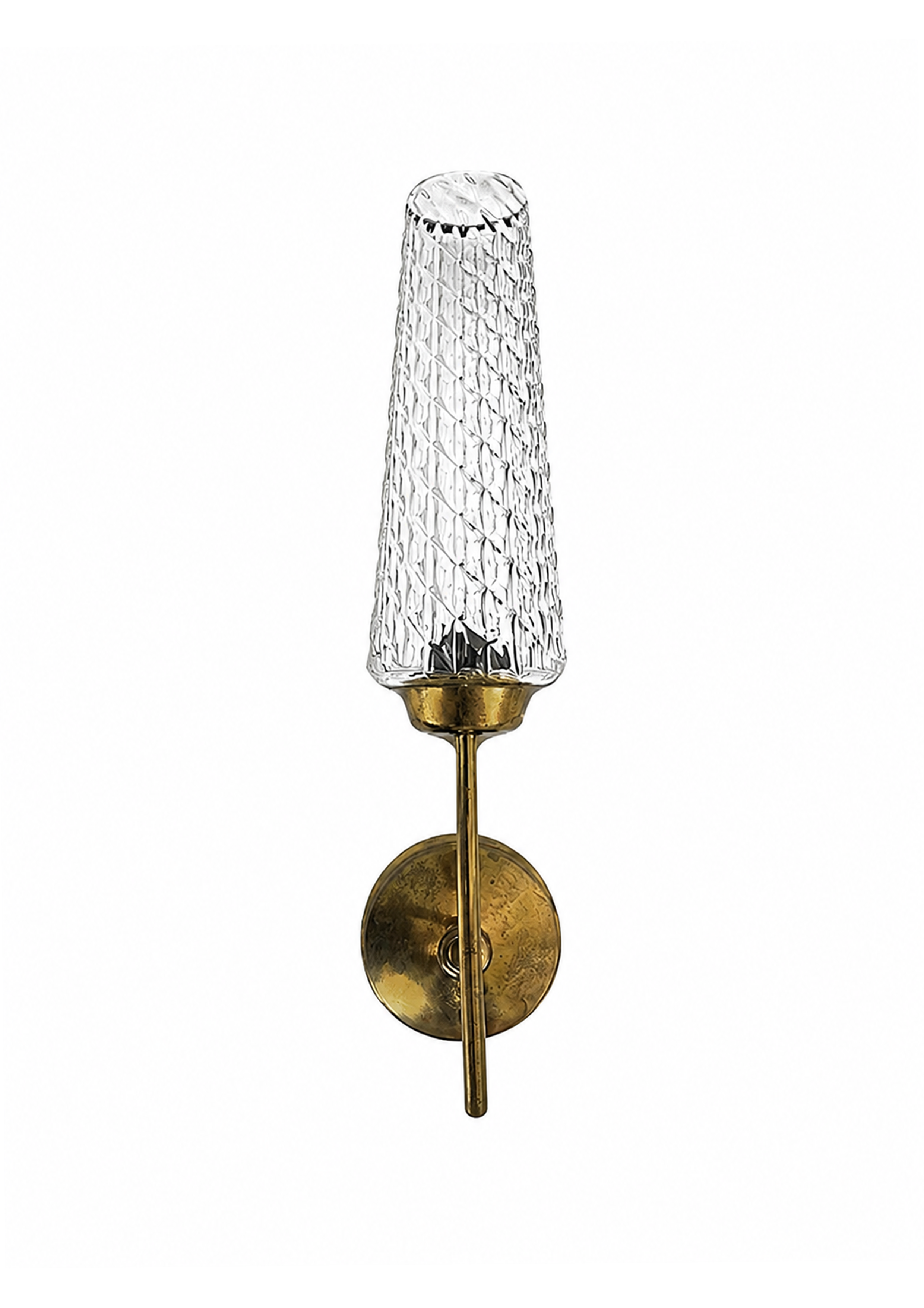 Brass and Cut Glass Wall Light