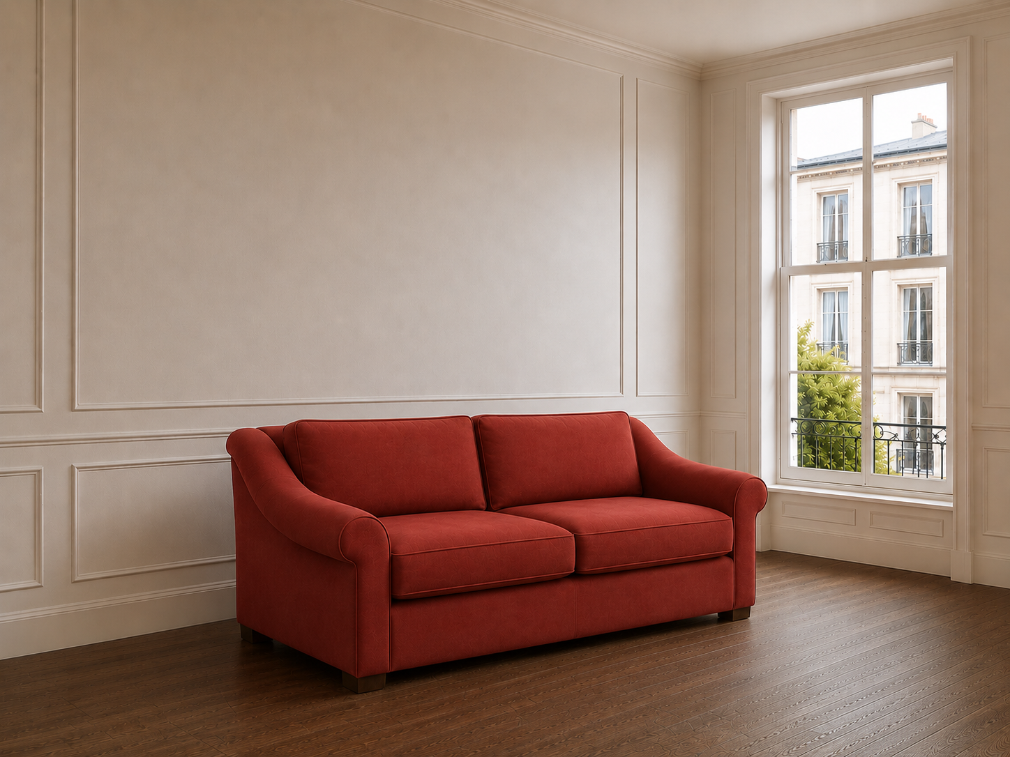 Handmade Sofa Upholstered in Rose Uniacke Spice fabric