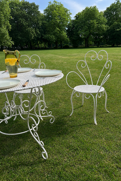 Antique Metal Garden Dining Set - including a bench