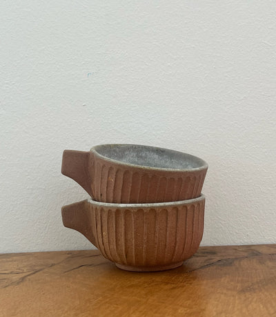 Hand-Thrown Fluted Ceramic Mug