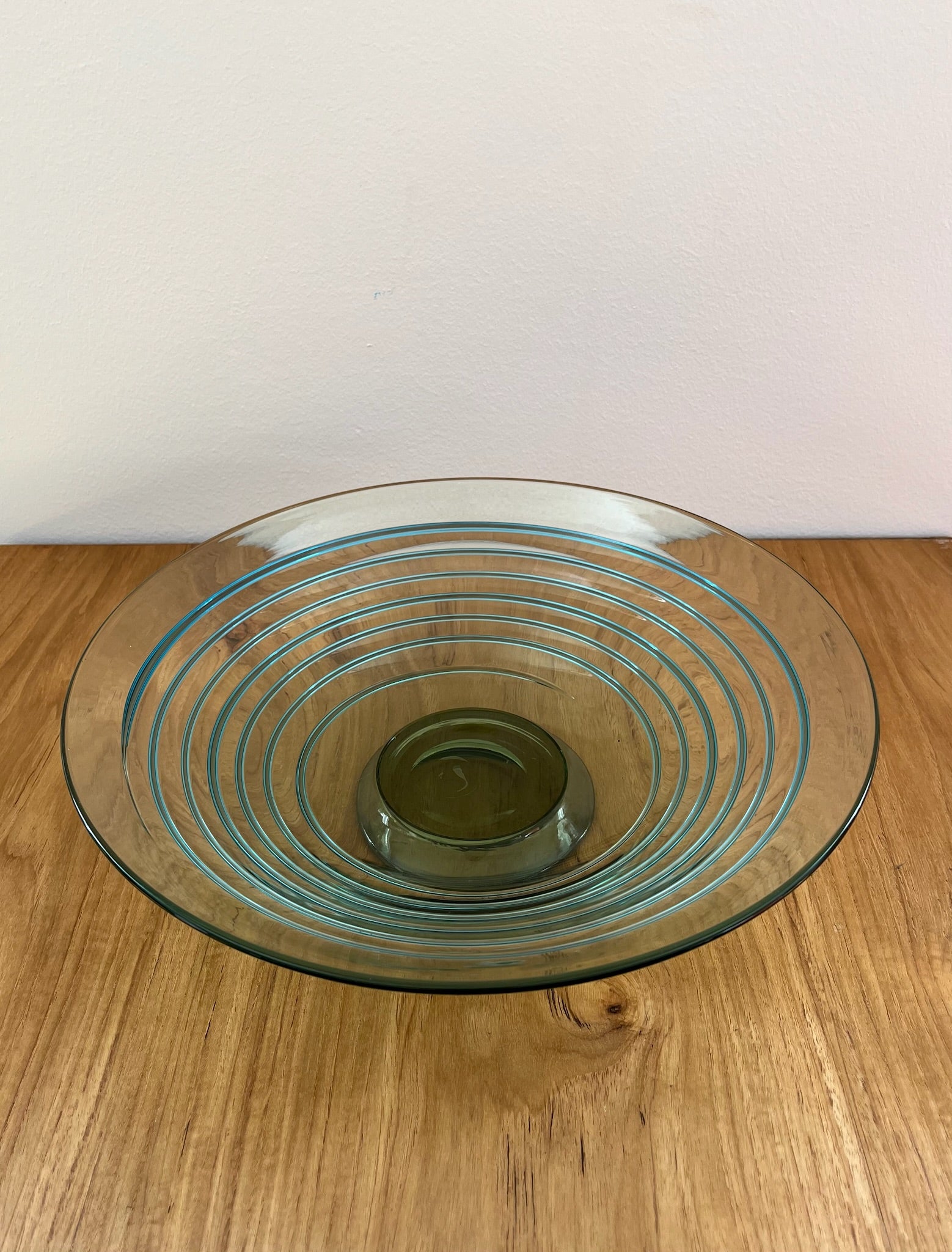 Vintage Smoked Glass Pedestal Fruit Bowl