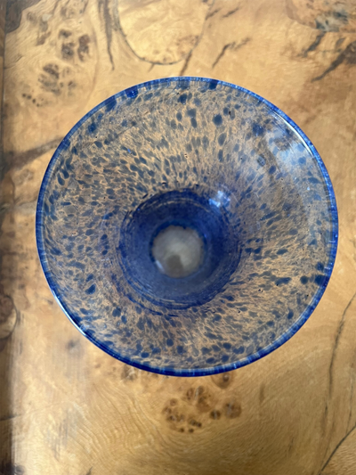 Hand-Blown Blue Art Glass Vase