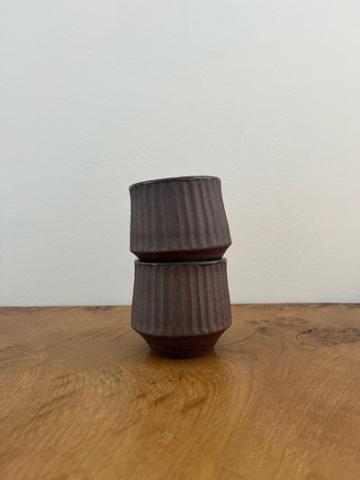Hand-Thrown Fluted Ceramic Mug