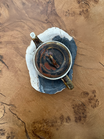 Hand-Glazed Ceramic Tea Set with 2 cups included