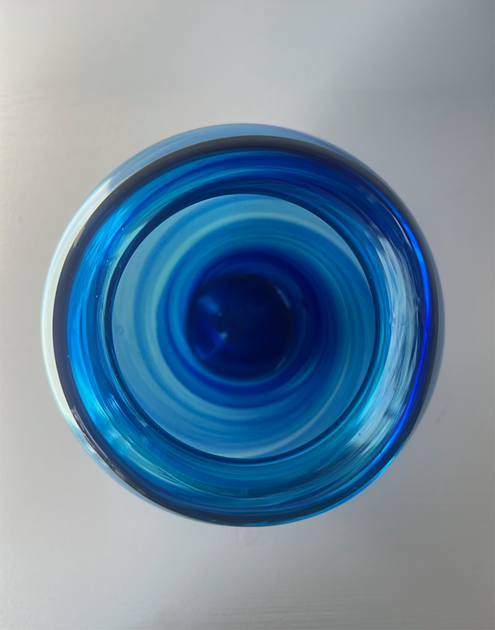 Handblown Blue Glass Vase