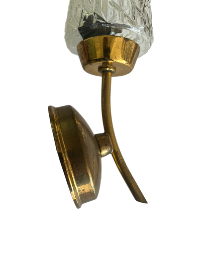 Brass and Cut Glass Wall Light