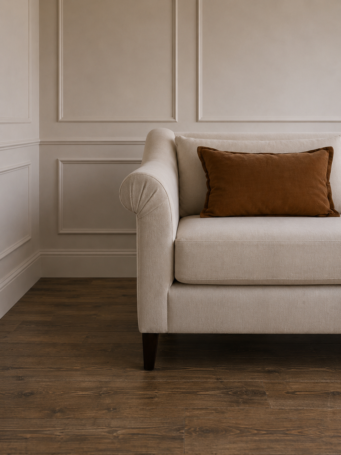Handmade Sofa Upholstered in Rose Uniacke Popcorn fabric