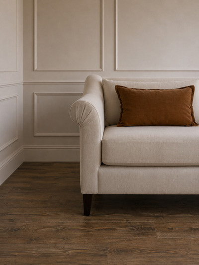 Handmade Sofa Upholstered in Rose Uniacke Popcorn fabric