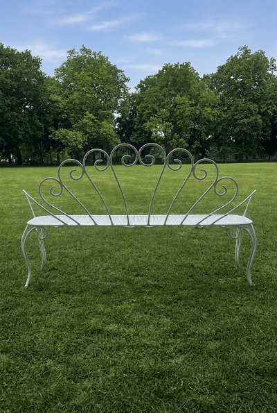 Antique Metal Garden Dining Set - including a bench