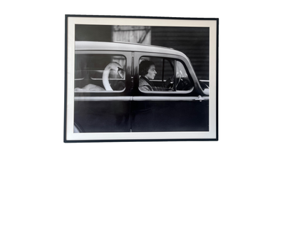 Framed Black and White Sawn in a Car Photograph