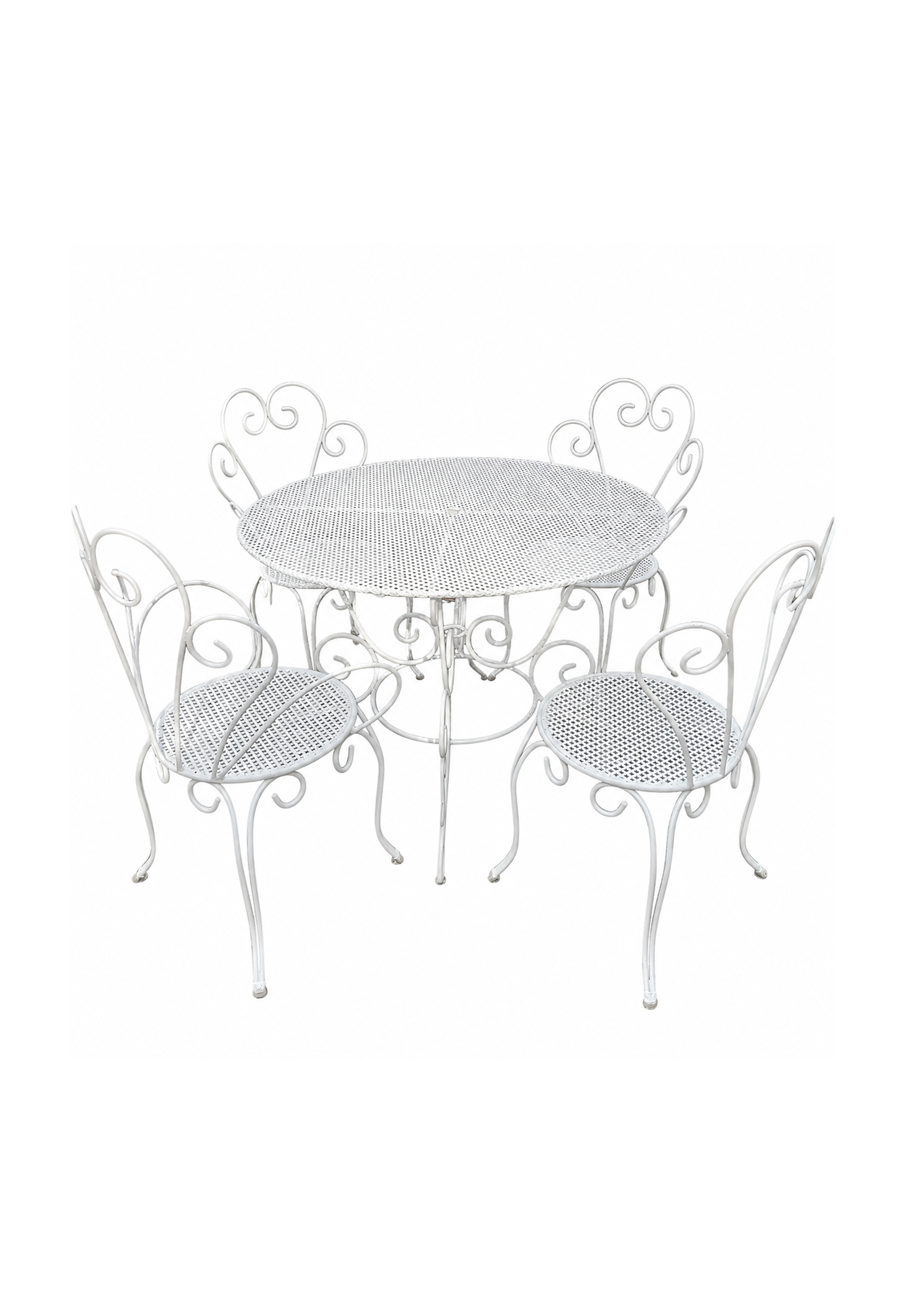 Antique Metal Garden Dining Set - including a bench