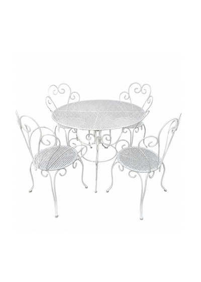 Antique Metal Garden Dining Set - including a bench