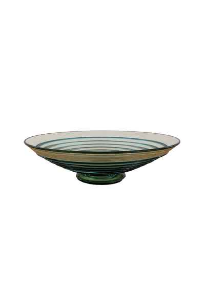 Vintage Smoked Glass Pedestal Fruit Bowl