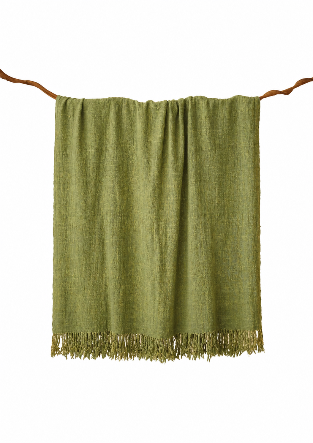 Green Natural-Dyed Vibrant Throw Blanket