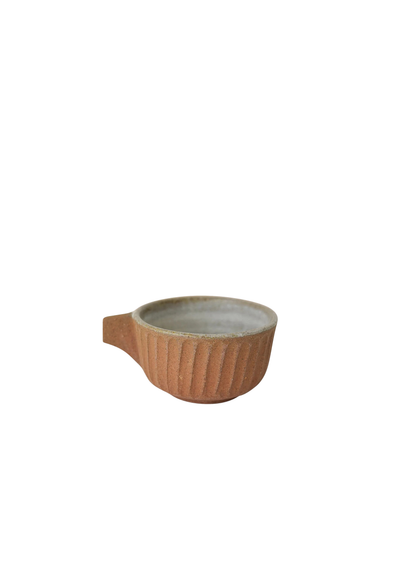 Hand-Thrown Fluted Ceramic Mug