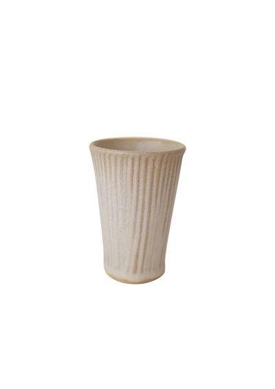 Hand-Thrown Fluted Ceramic Mug