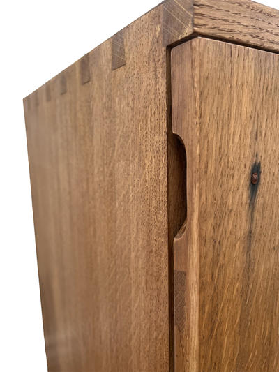 Handcrafted Solid Wood Bedside Table with Oxidised Nail Detail