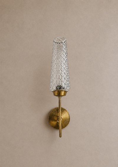 Brass and Cut Glass Wall Light