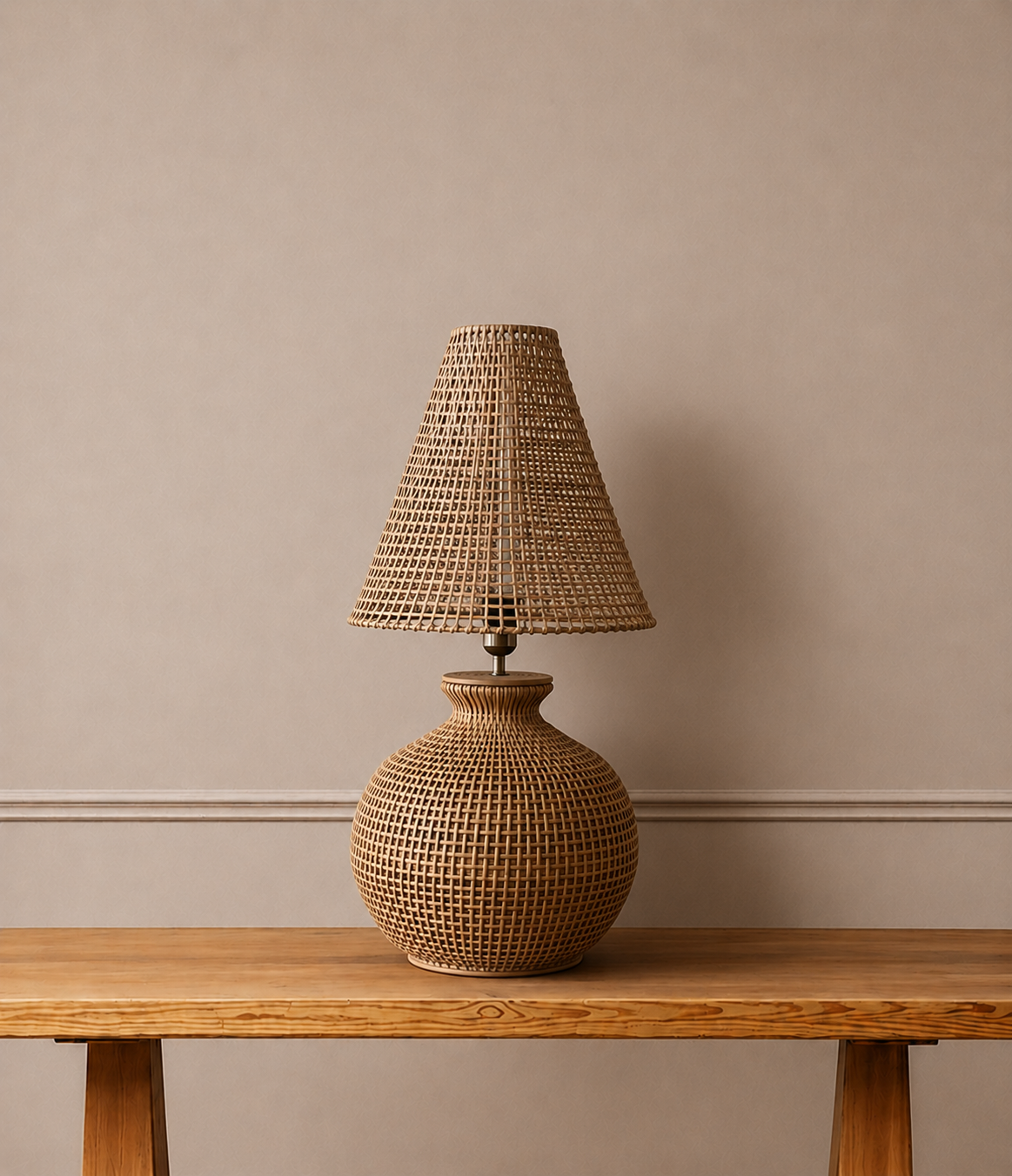 Woven Rattan Table Lamp