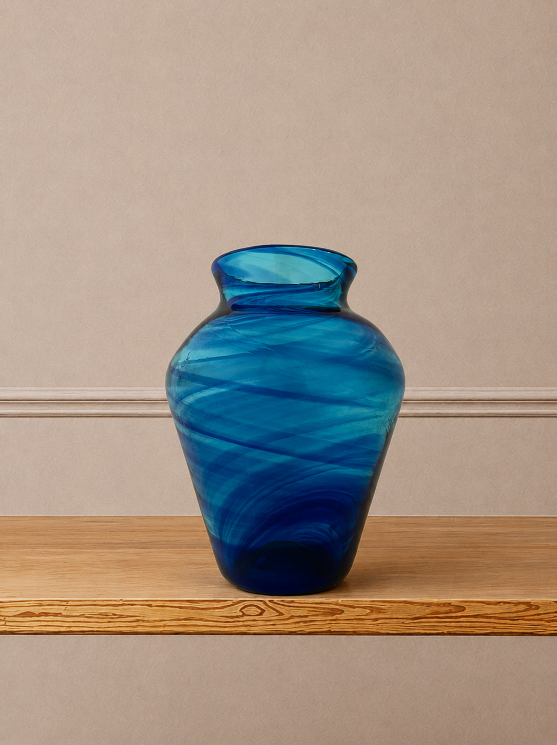 Handblown Blue Glass Vase